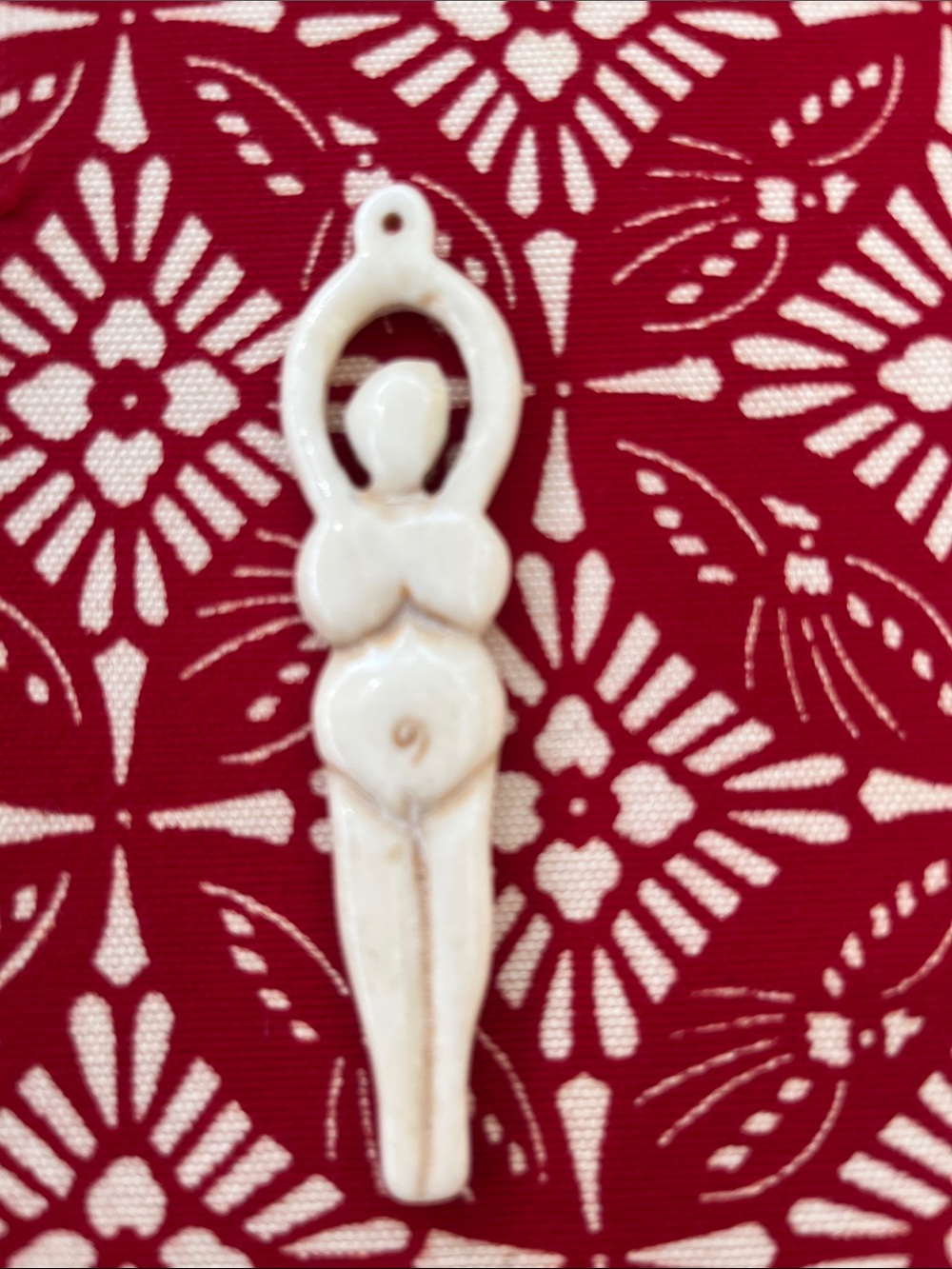 Carved Bone Goddess Pendant from Sedona